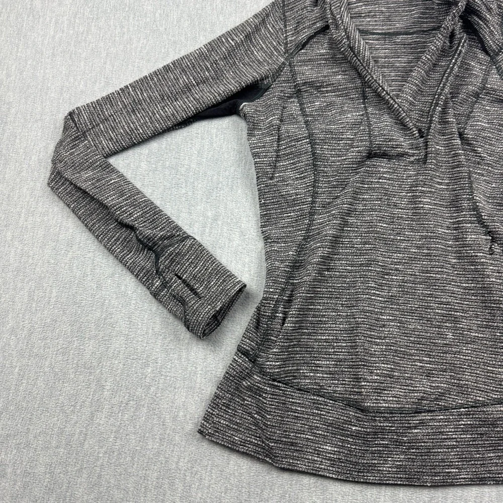 Lululemon Hoodie Womens 4 Gray Space‎ Dye Think Fast Pullover Yoga Gym Workout